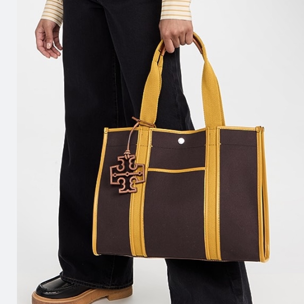 🔥NeW! Tory Burch Twill Tory Tote - Picture 3 of 13